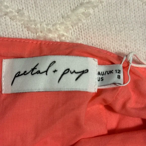 NEW Petal & Pup Xiomar One Shoulder Midi Dress Orange Pink Size US 8 Cocktail - Picture 2 of 11